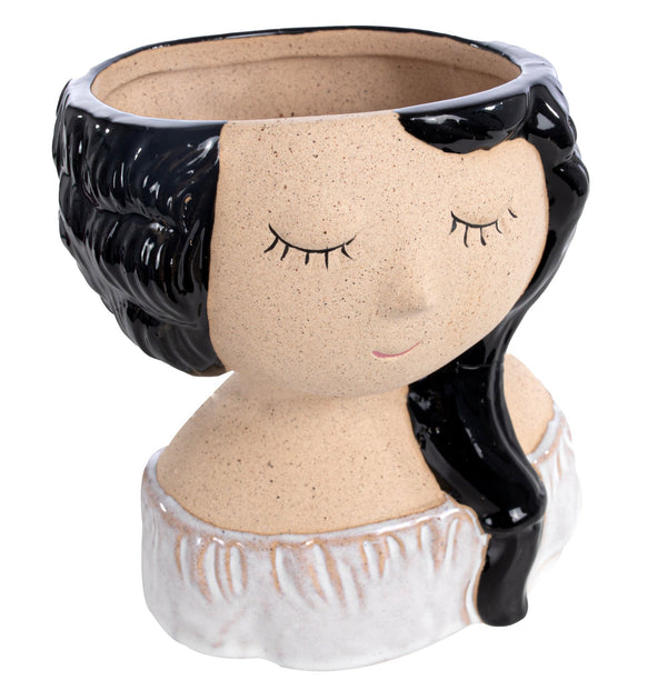 Testa di ragazza in ceramica