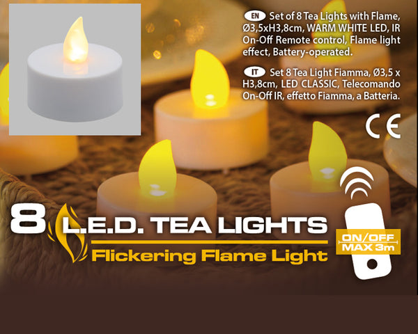 Set 8 Tealight LED con Telecomando
