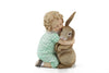 Bimba con coniglio in ceramica